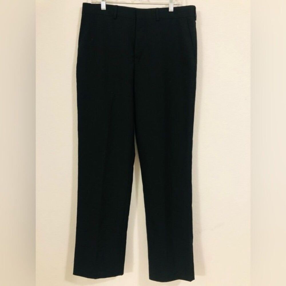Crew Outfitters mens pants plain black slacks 33” inseams,length 42”,waist 17”